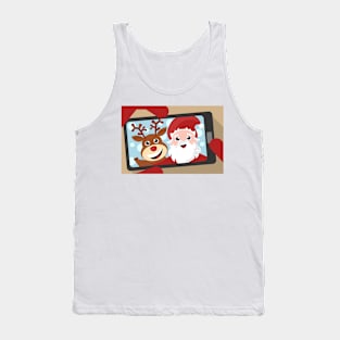 Santa Claus and reindeer selfie Tank Top
